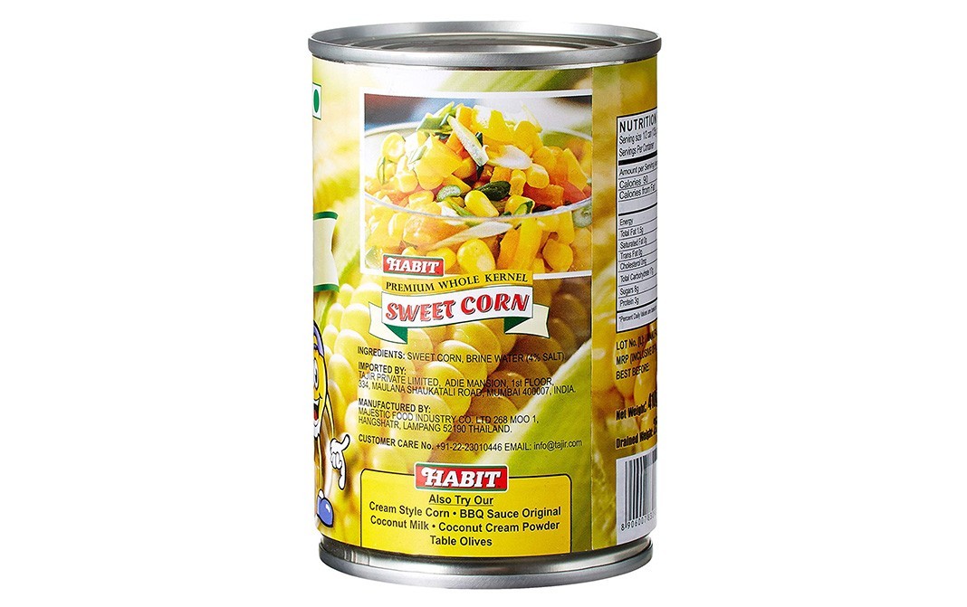 Habit Premium Whole Kernel Sweet Corn   Tin  410 grams